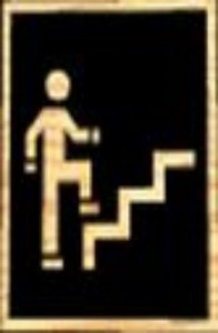 stick man walking up stairs